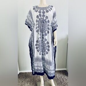 Kaftan Dress Caftan Beach Cover Boho Gown Hippie Beach Women One Size Tunic Top